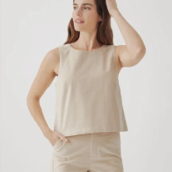 Pact Modern Corduroy Button Back Tank (Sandshell and Modern Mauve) Size Medium - Picture 3 of 11